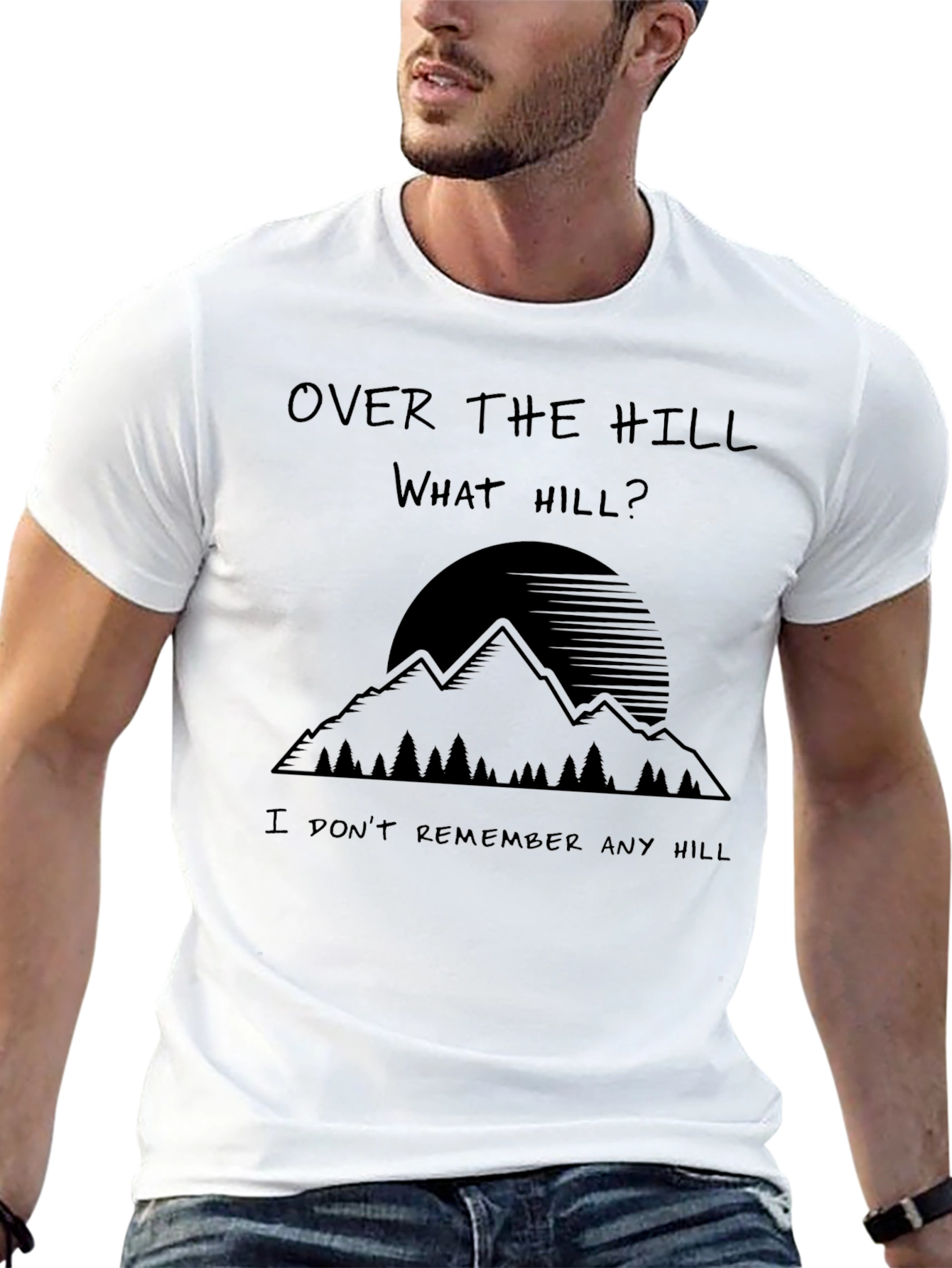 Over The Hill What Hill Mens Black Graphic Tee