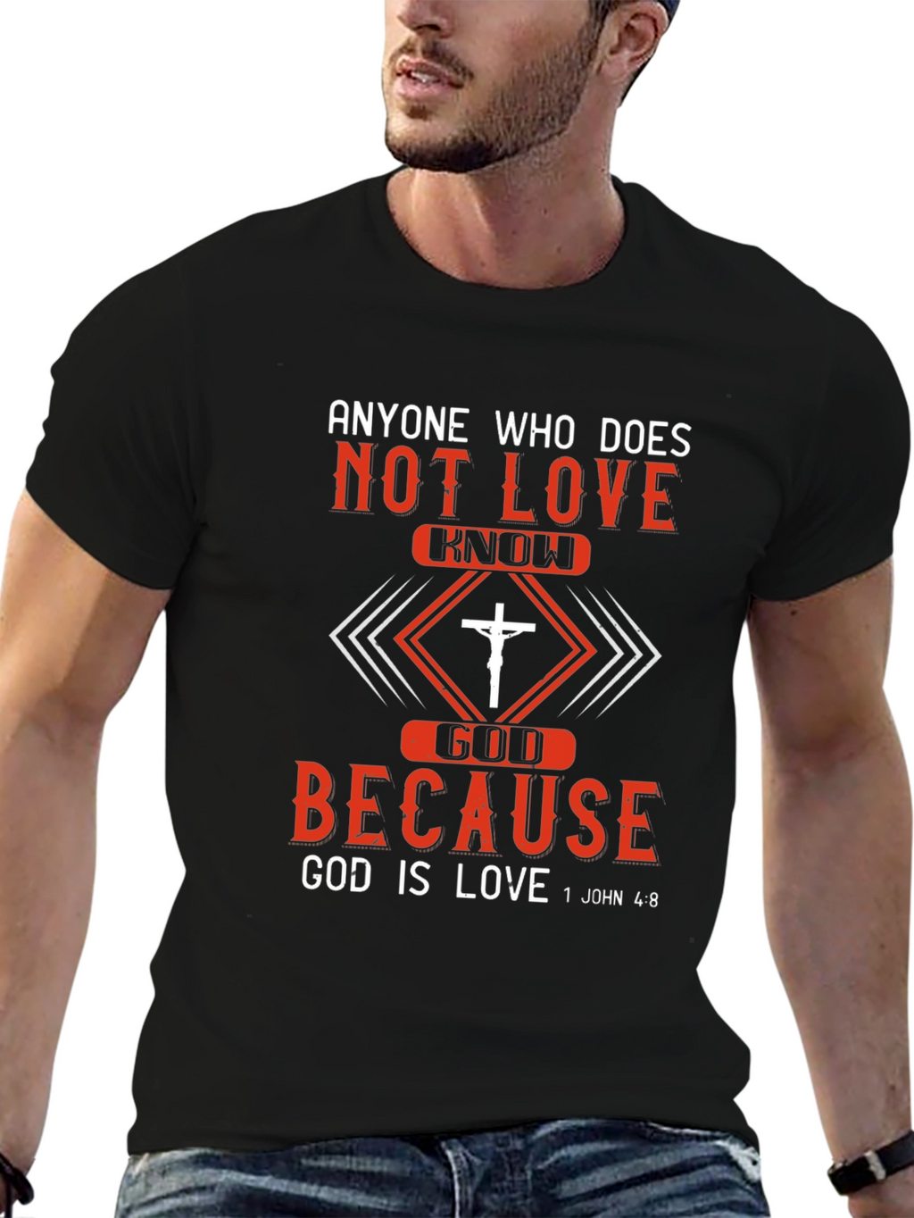 Christian T-Shirt: God is Love - Mens Graphic Tee