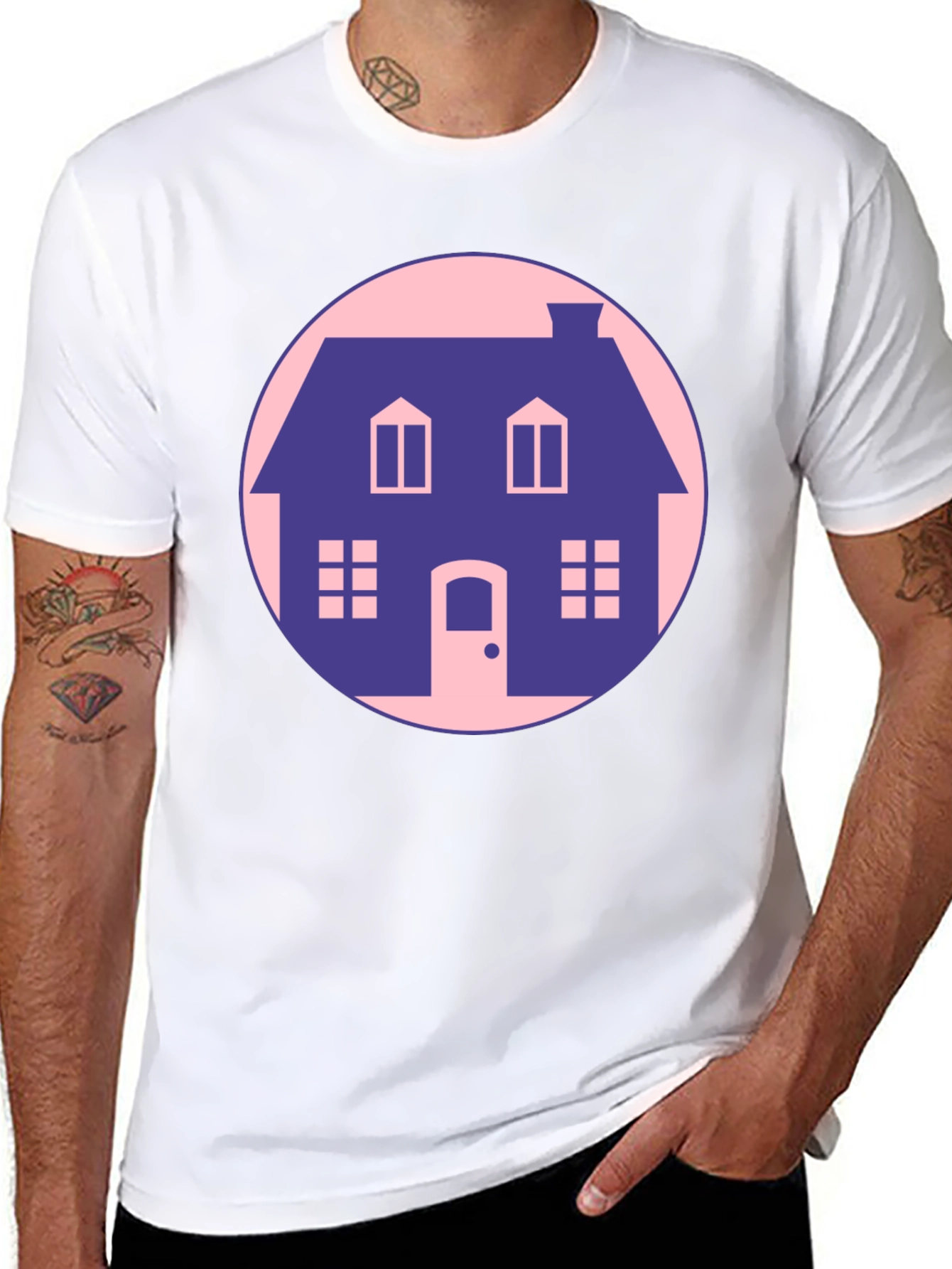 House Graphic Tee - Minimalist Style
