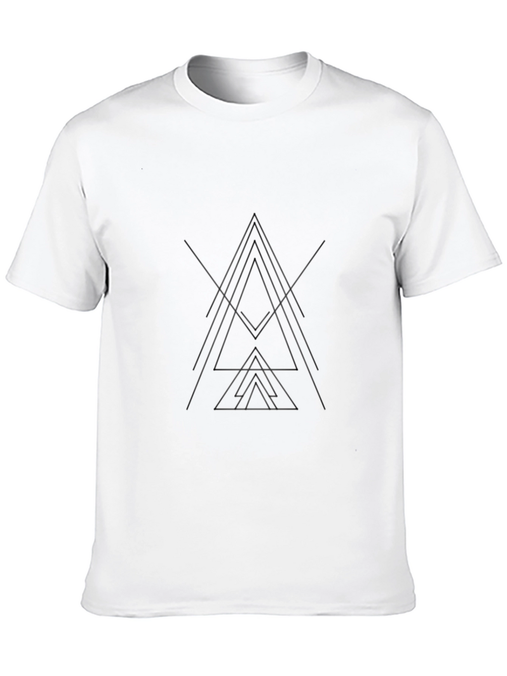 Mens Black Geometric Graphic Tee