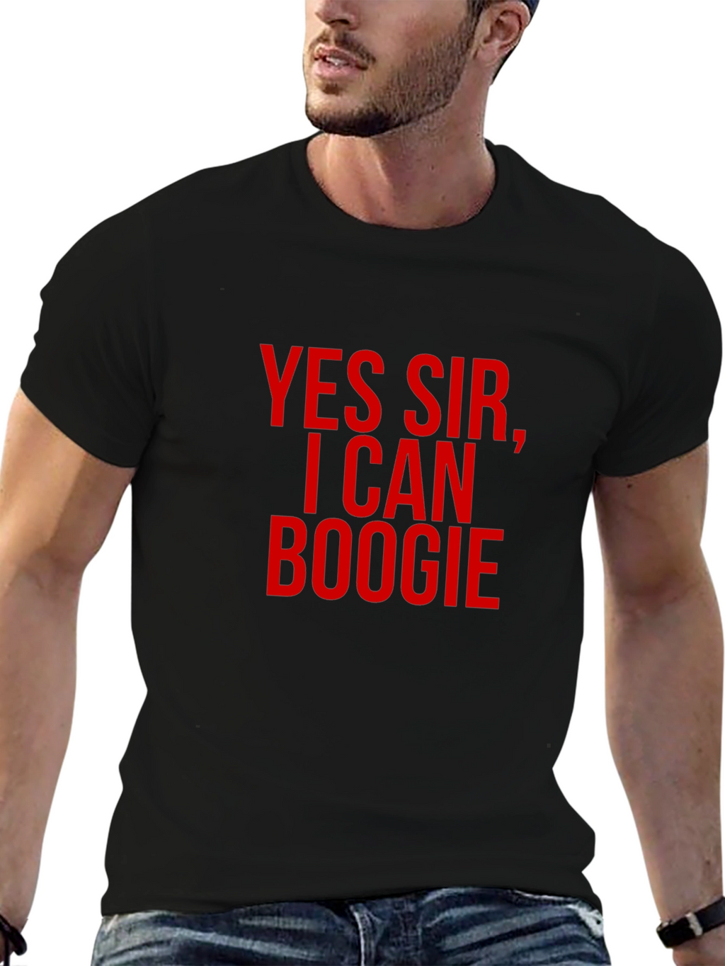 Yes Sir I Can Boogie Mens Black T-Shirt