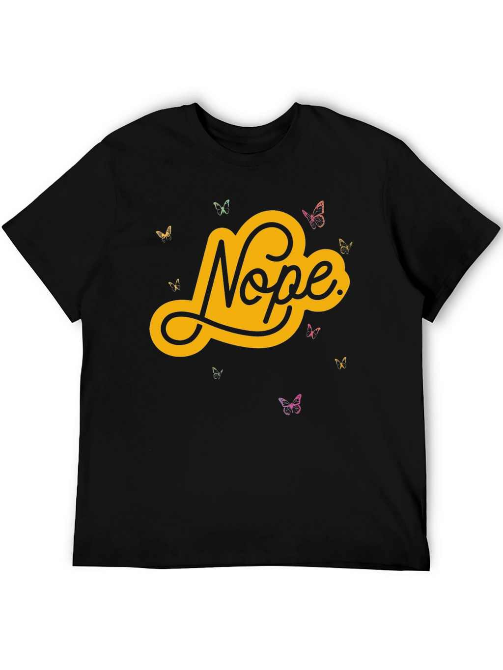 Nope Butterfly Graphic Tee - Trendy Casual T-Shirt