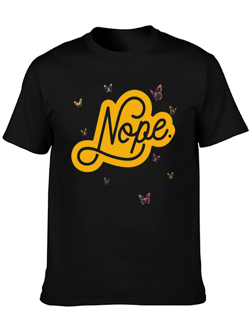 Nope Butterfly Graphic Tee - Trendy Casual T-Shirt