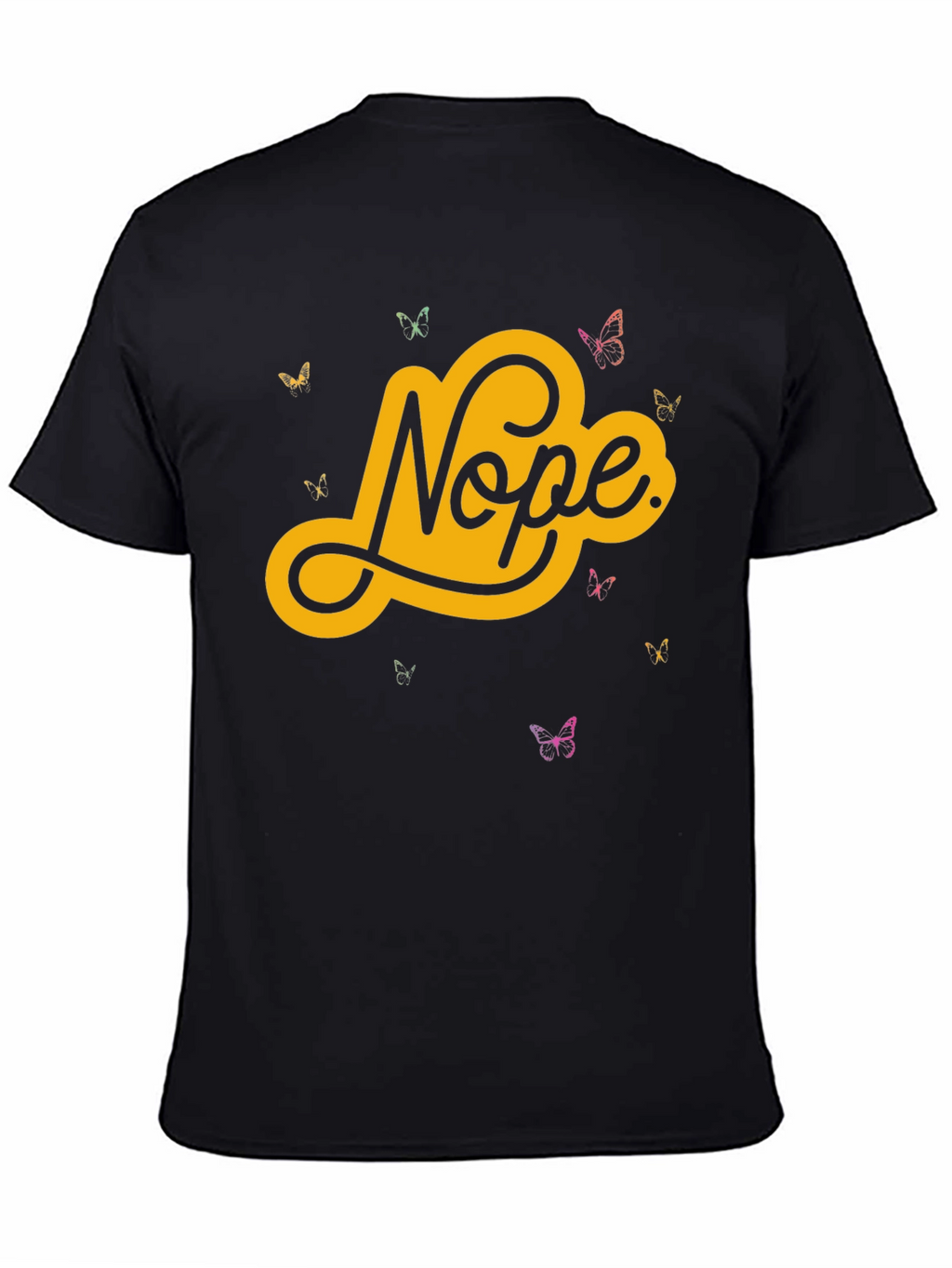 Nope Butterfly Graphic Tee - Trendy Casual T-Shirt