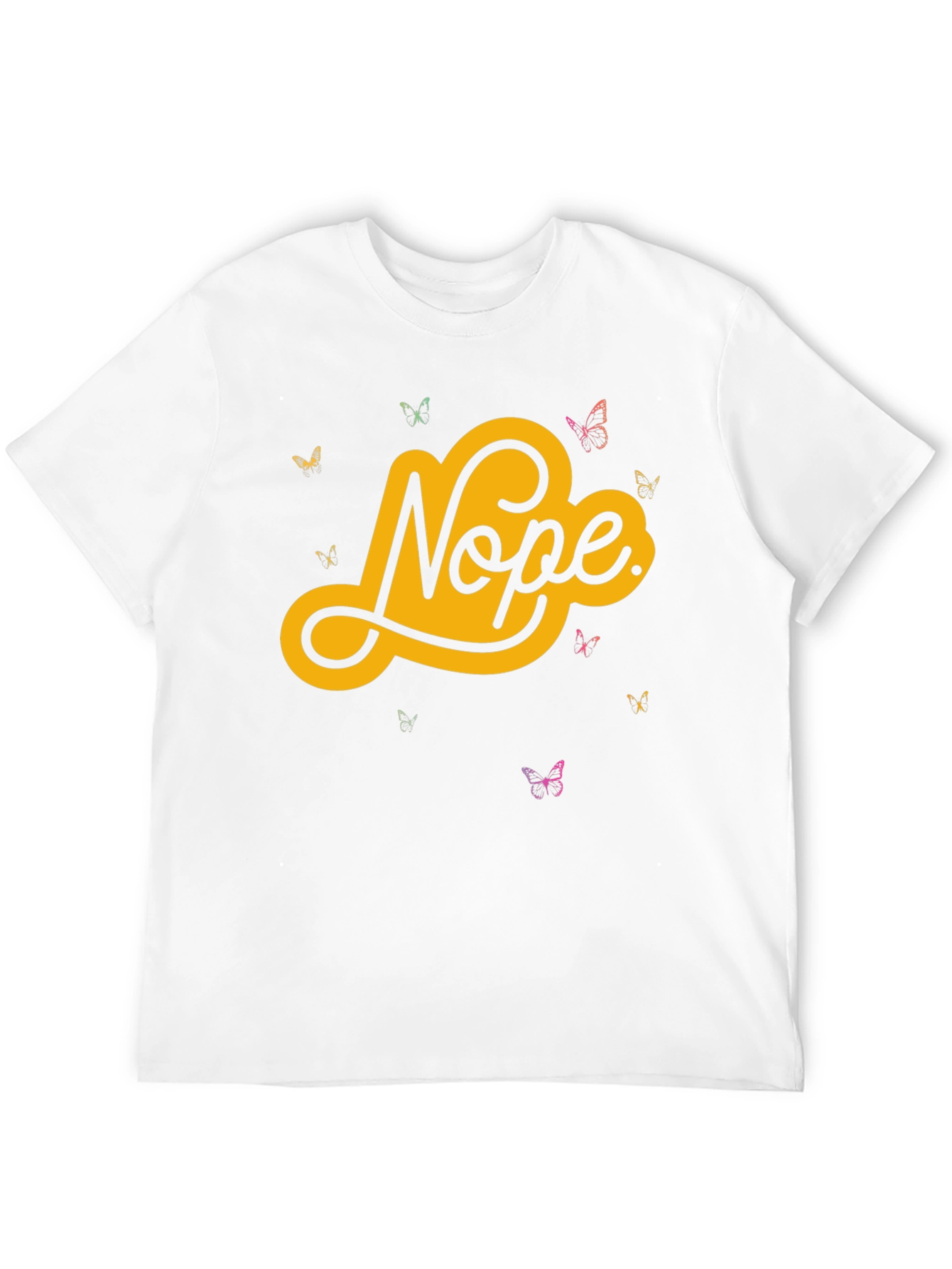 Nope Butterfly Graphic Tee - Trendy Casual T-Shirt