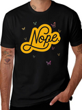 Nope Butterfly Graphic Tee - Trendy Casual T-Shirt