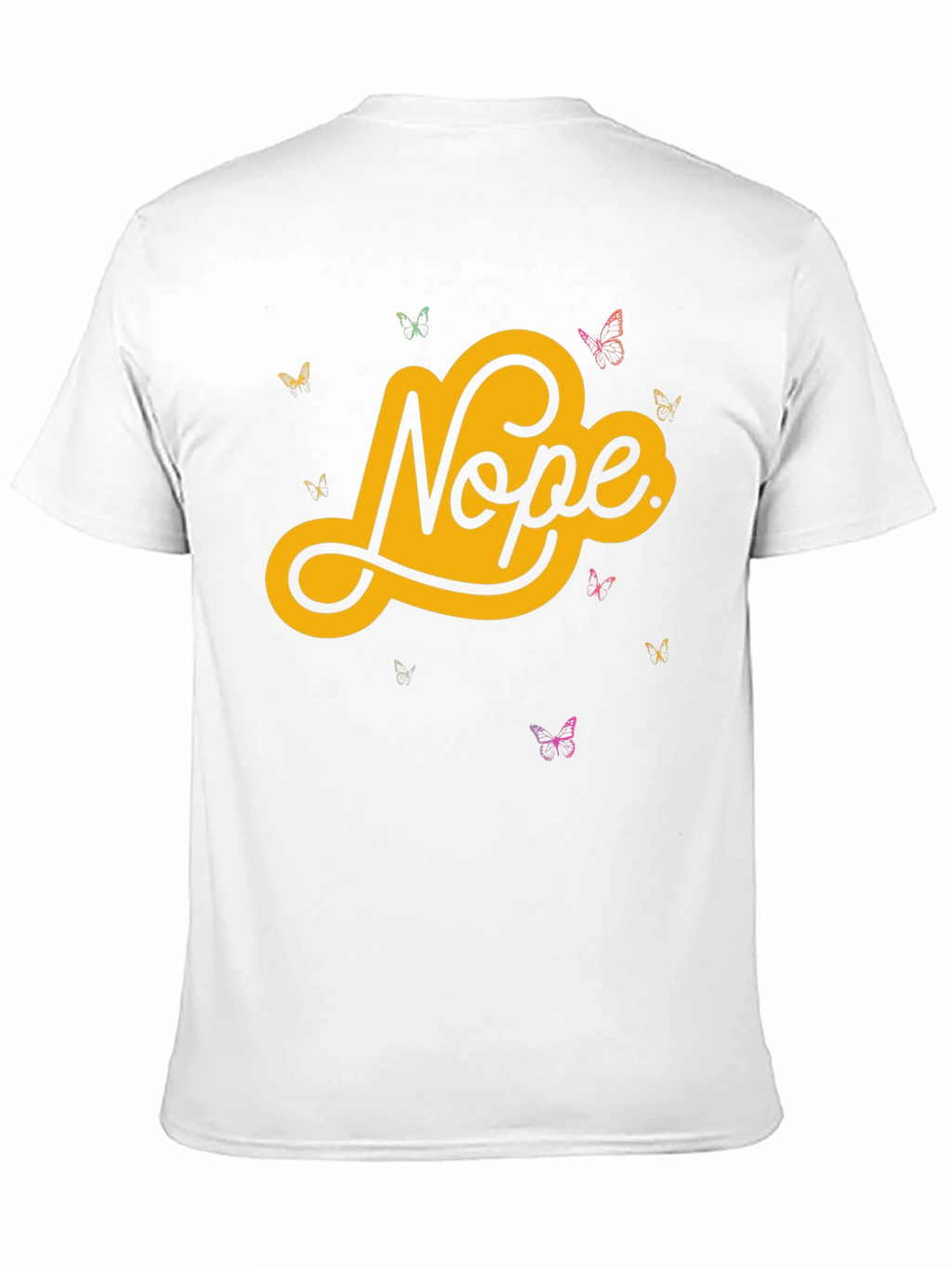 Nope Butterfly Graphic Tee - Trendy Casual T-Shirt