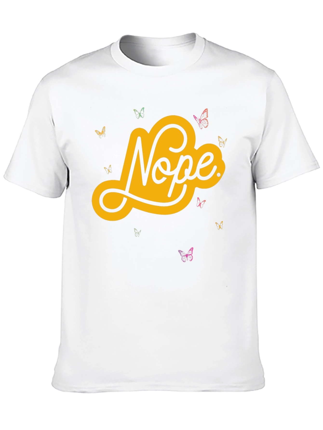 Nope Butterfly Graphic Tee - Trendy Casual T-Shirt