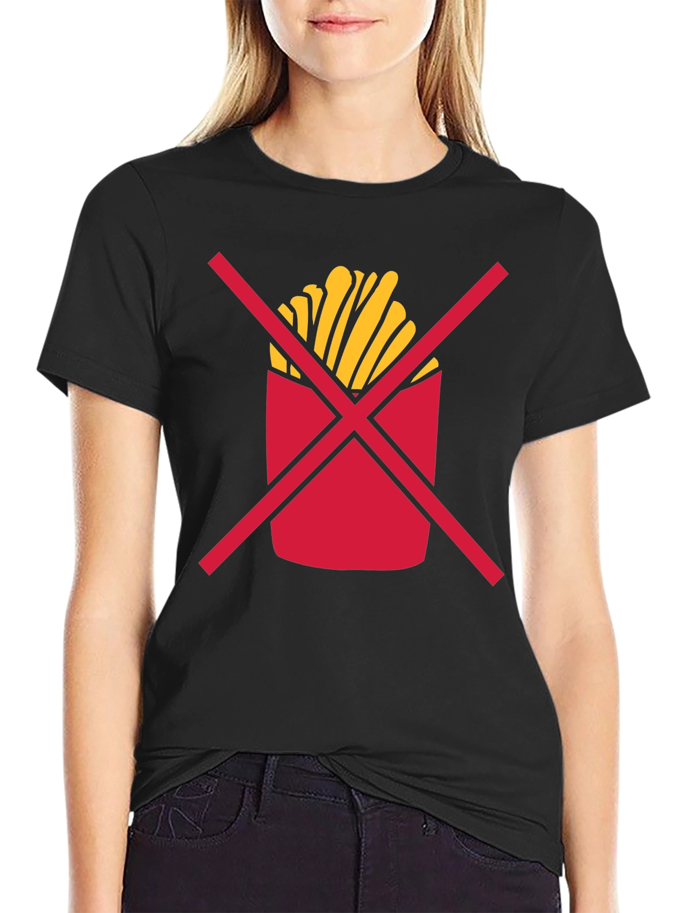 No Fries T-Shirt - Diet Humor Tee
