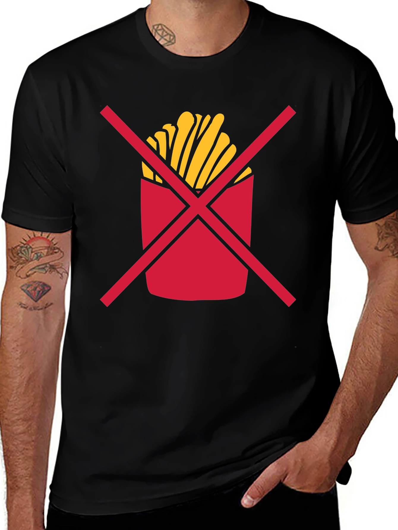 No Fries T-Shirt - Diet Humor Tee