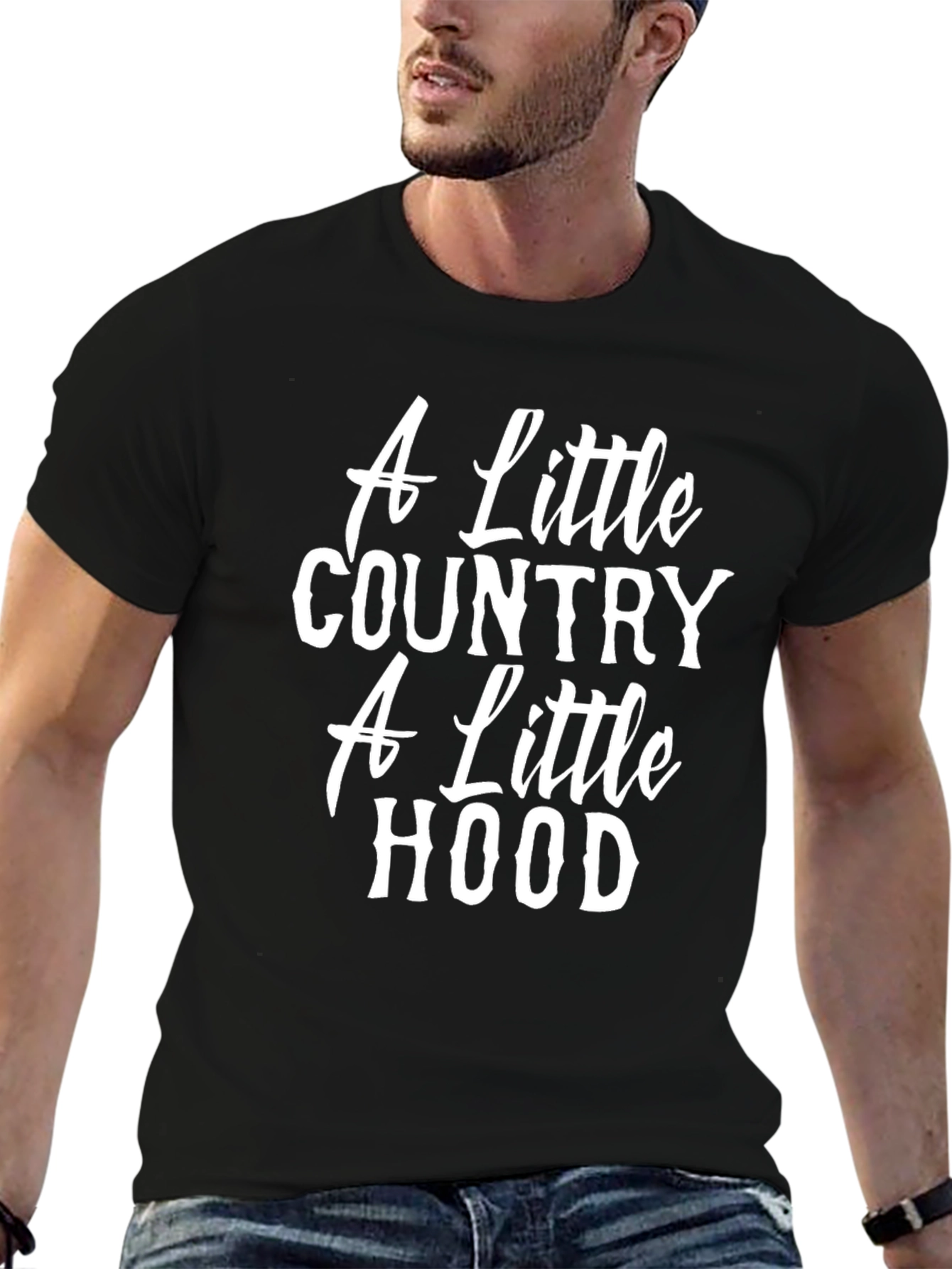 Country Hood Graphic Tee - Black