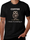 Coffee Owl Graphic Tee - Its Kicking In!