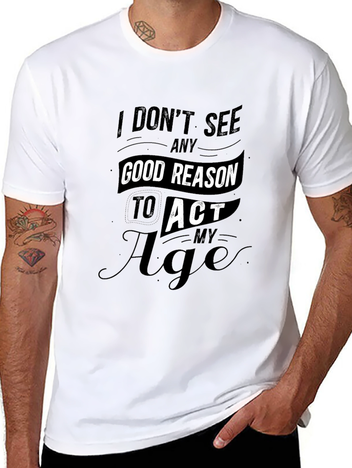 Funny Dont Act My Age Black T-Shirt