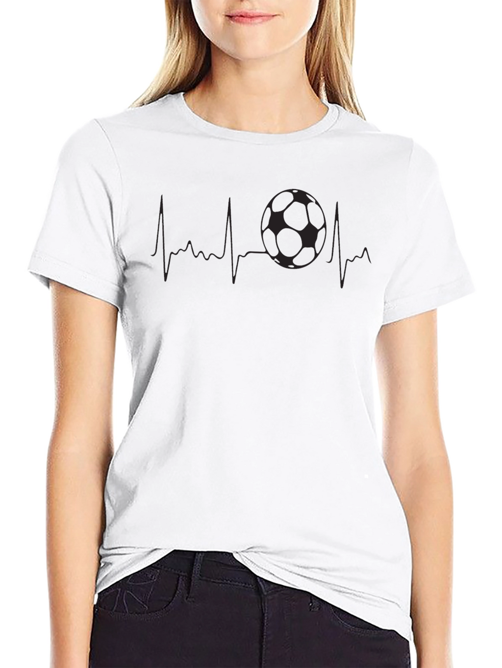Soccer Heartbeat Graphic T-Shirt - Passionate Fan Apparel