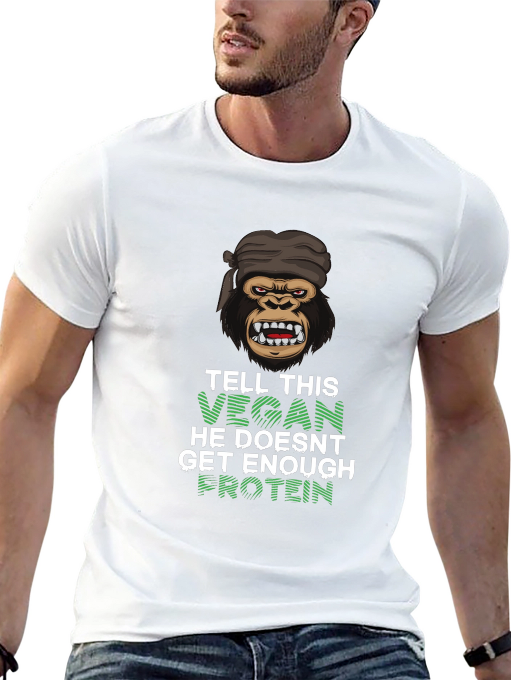 Vegan Gorilla T-Shirt - Get Enough Protein!