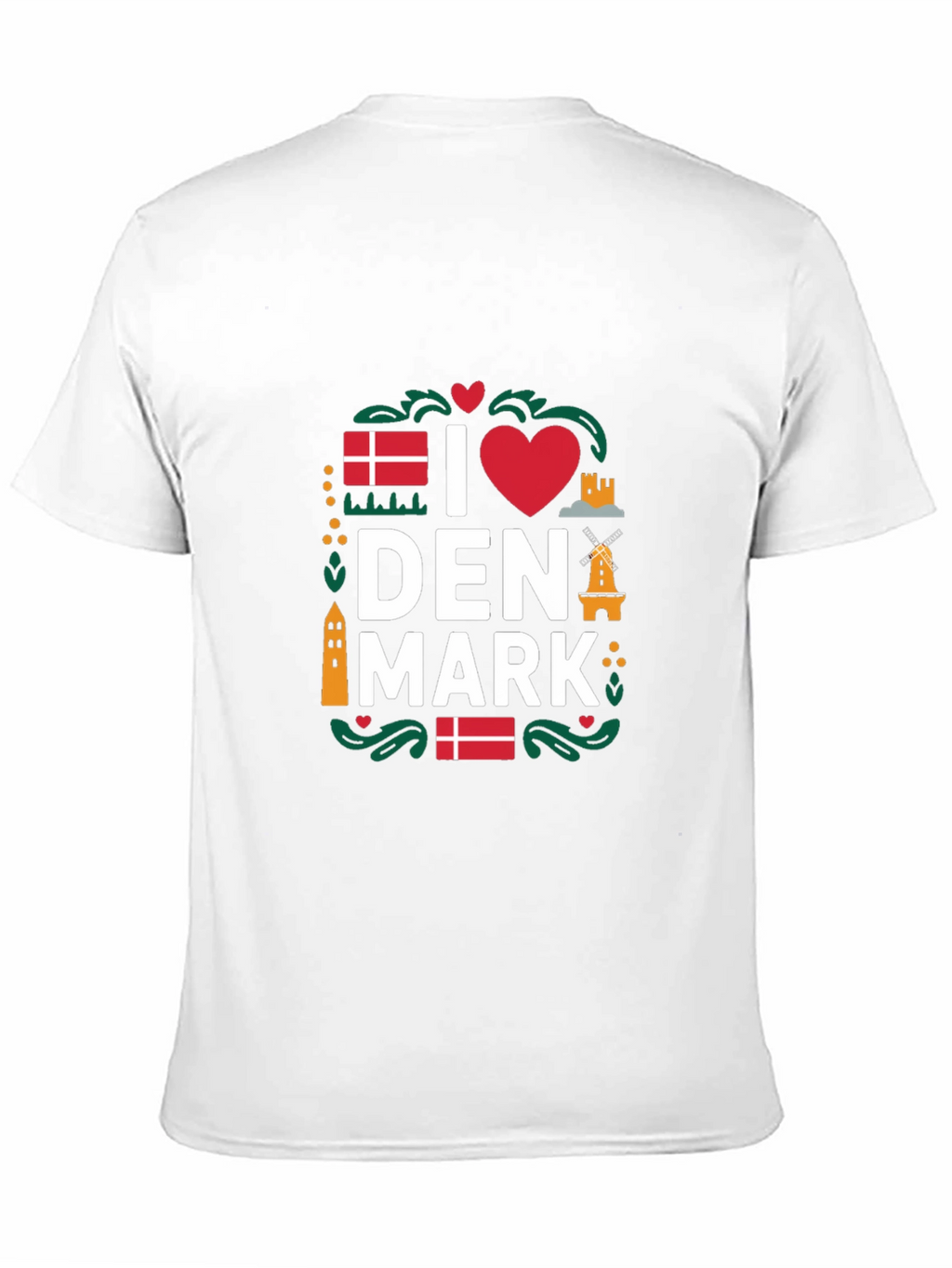 I Love Denmark T-Shirt - Black Cotton Tee