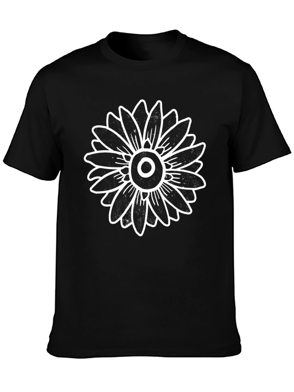 Modern Sunflower Graphic Print Crew Neck T-Shirt