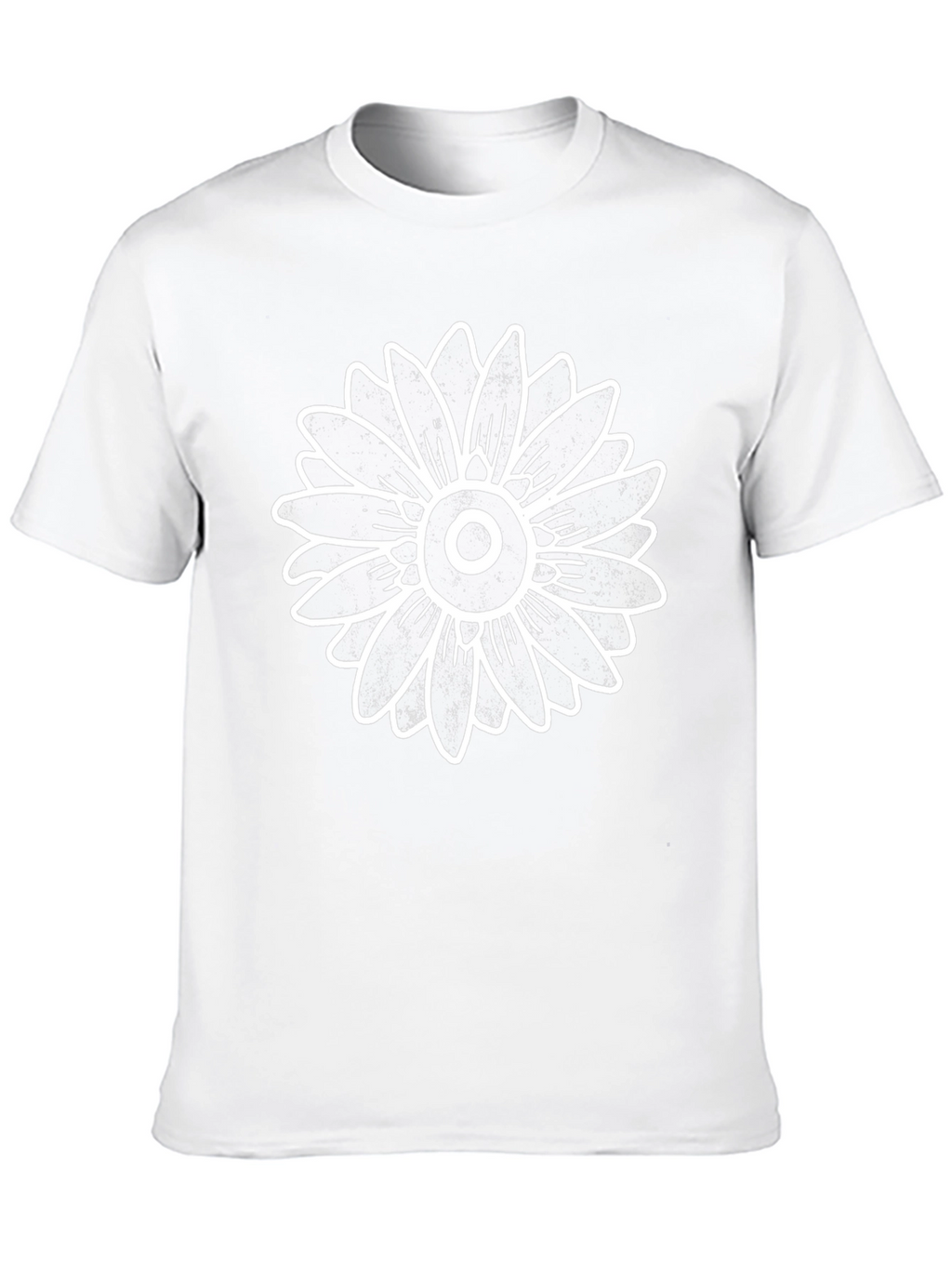 Modern Sunflower Graphic Print Crew Neck T-Shirt
