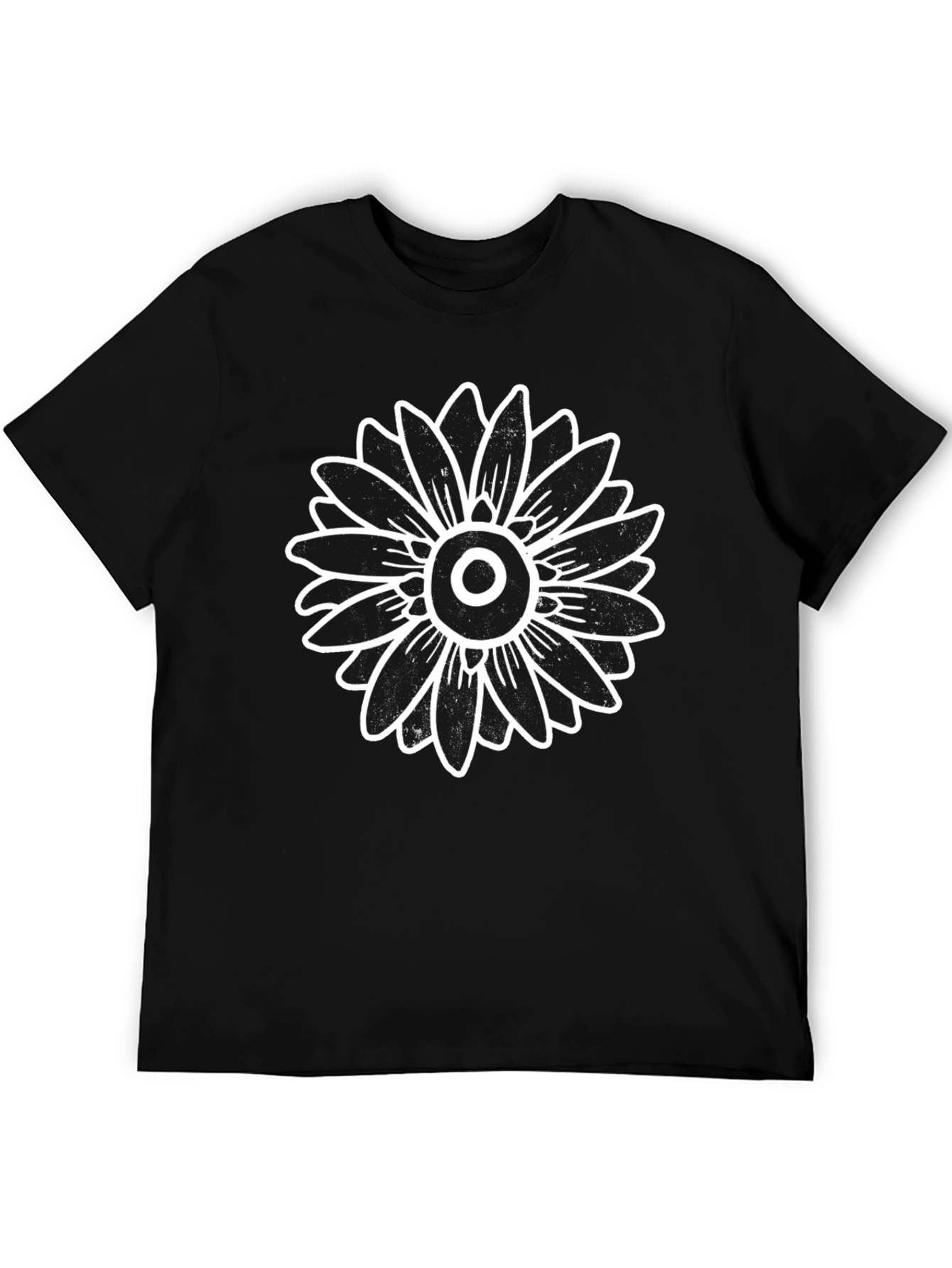 Modern Sunflower Graphic Print Crew Neck T-Shirt