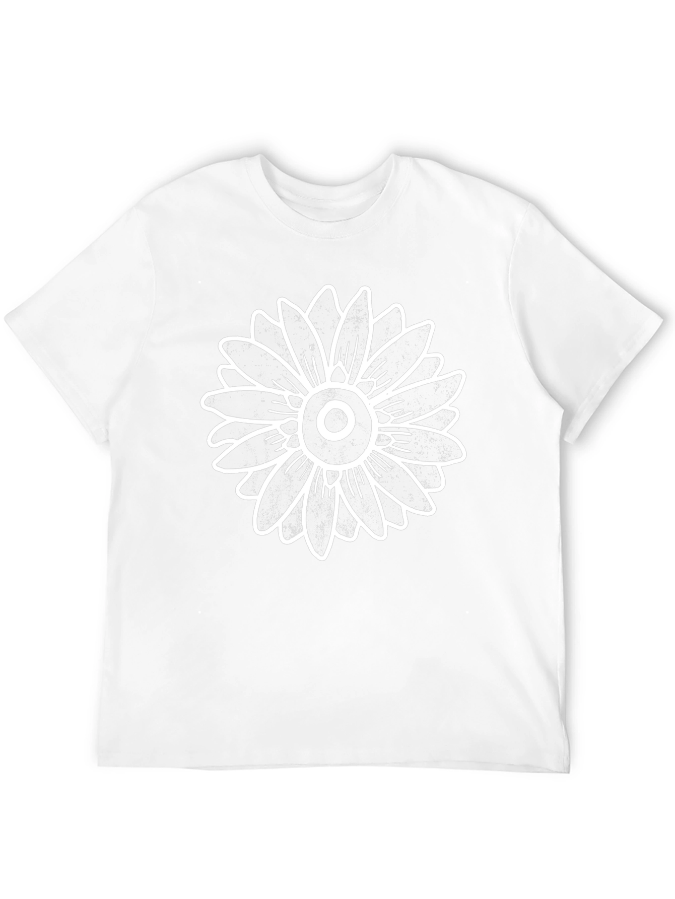 Modern Sunflower Graphic Print Crew Neck T-Shirt