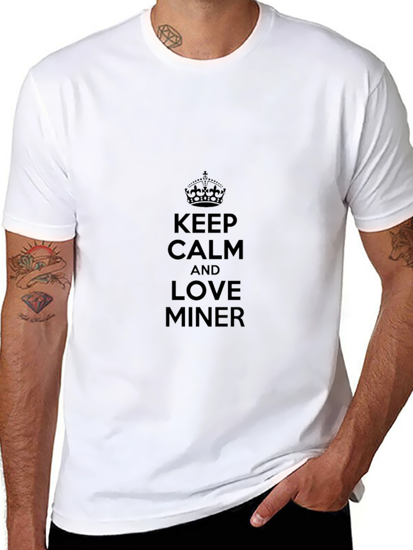 Keep Calm and Love Miner Black T-Shirt