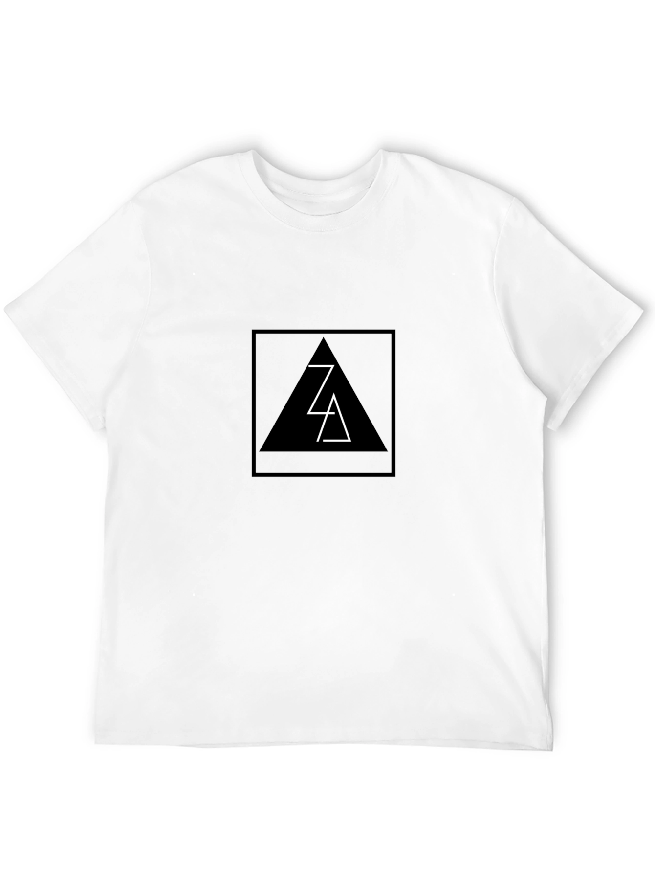 Modern Black T-Shirt with Geometric Triangle Design