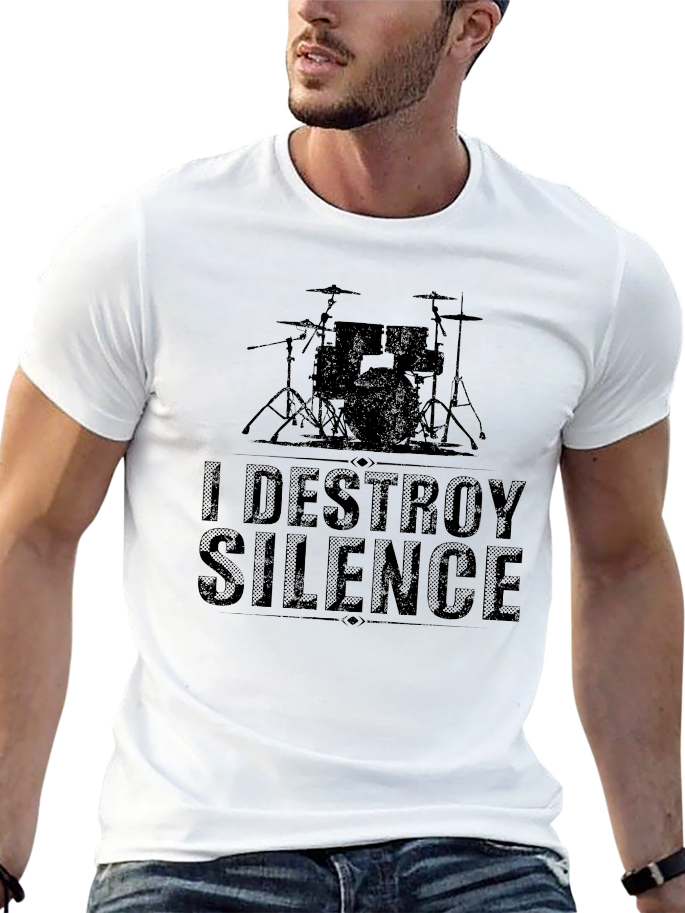 I Destroy Silence Drummer T-Shirt - Black