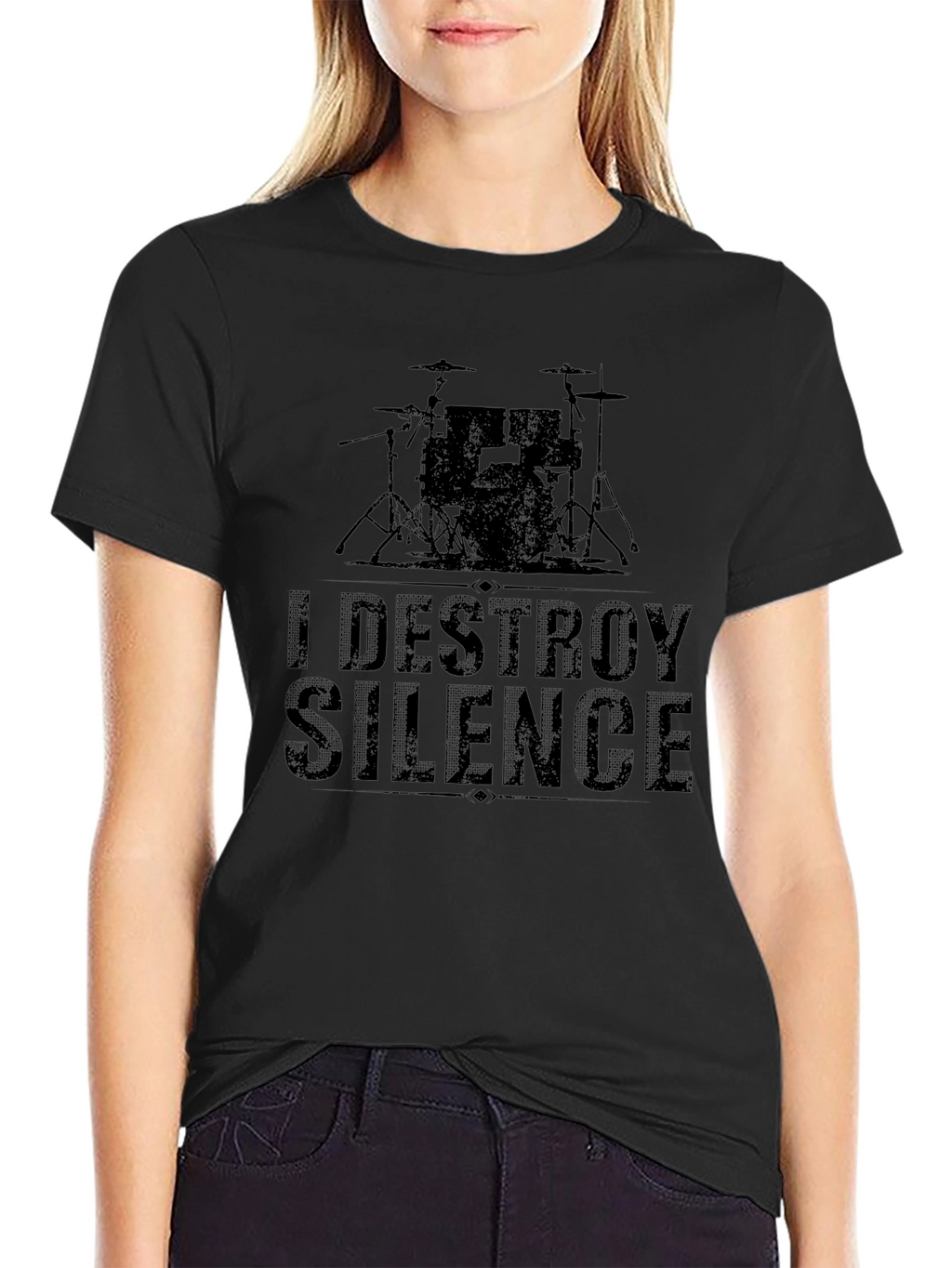 I Destroy Silence Drummer T-Shirt - Black