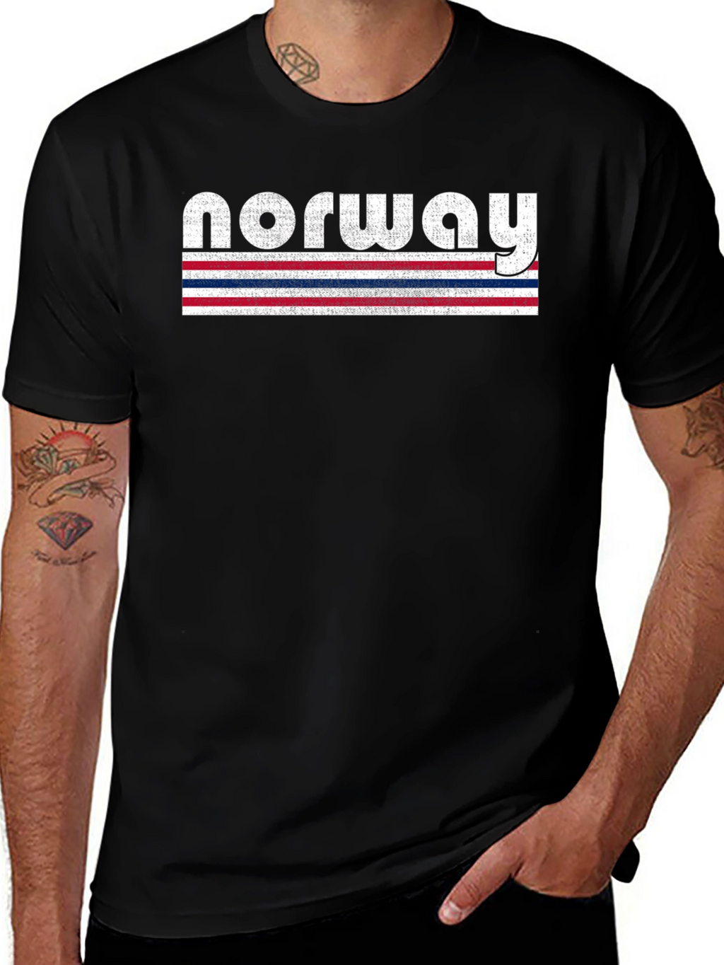 Norway Flag Striped T-Shirt