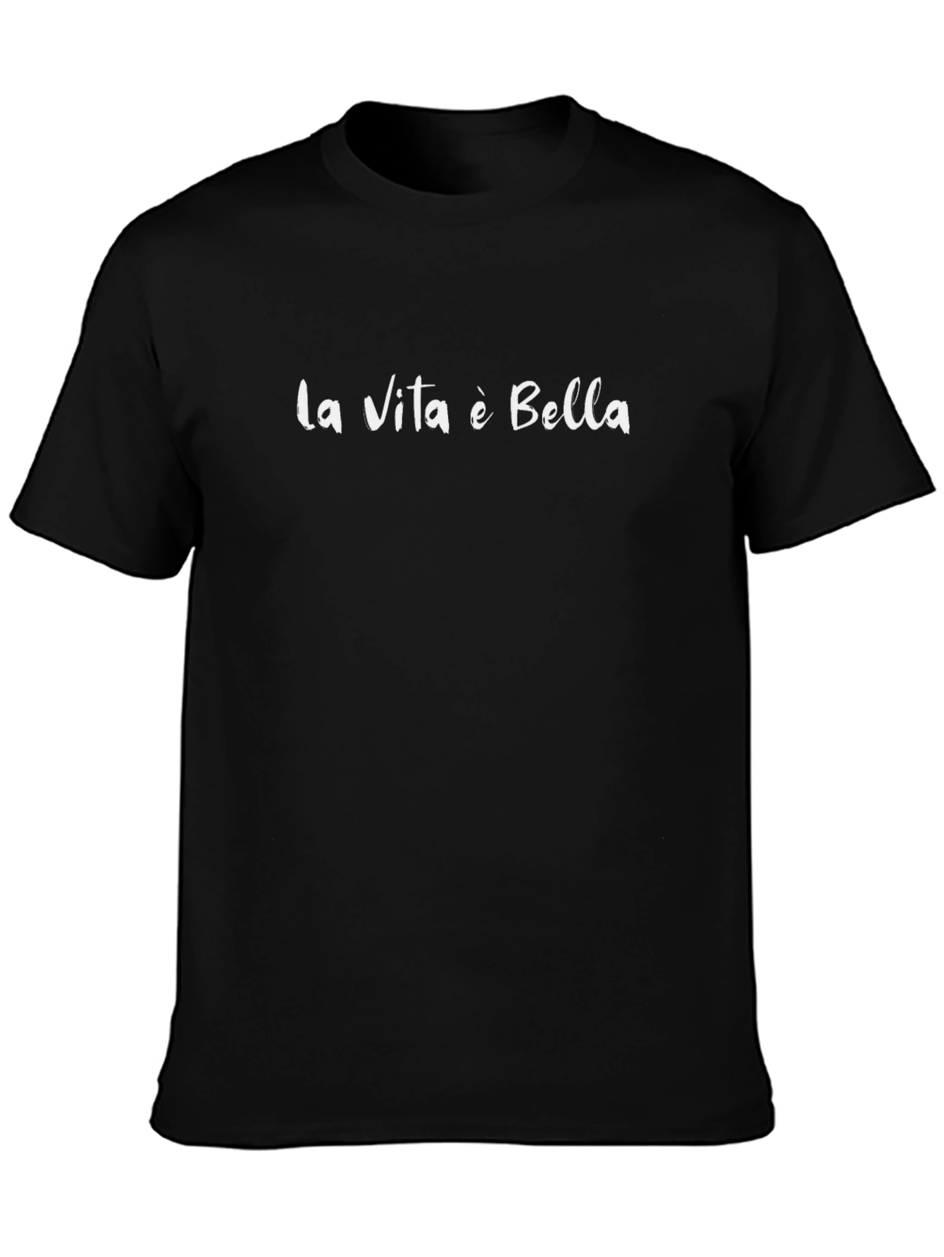 La Vita è Bella T-Shirt - Classic Black Crew Neck Tee