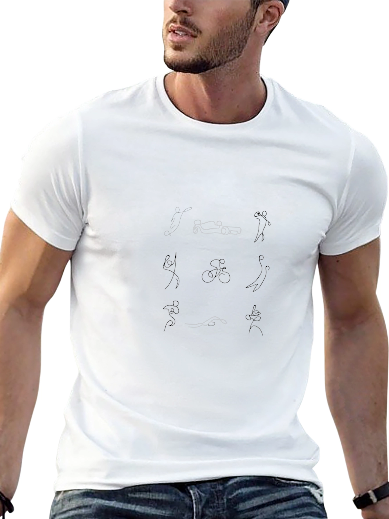 Sports Icons Black T-Shirt