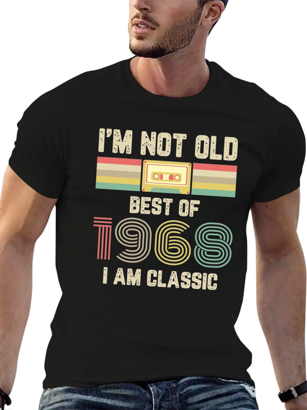 Retro 1968 Classic Cassette Tape Graphic T-Shirt