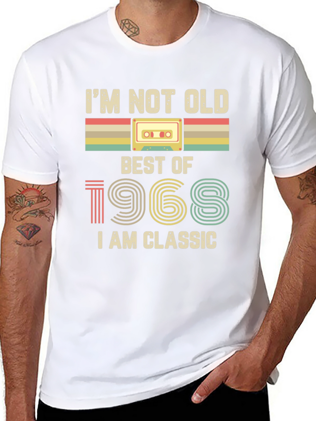 Retro 1968 Classic Cassette Tape Graphic T-Shirt