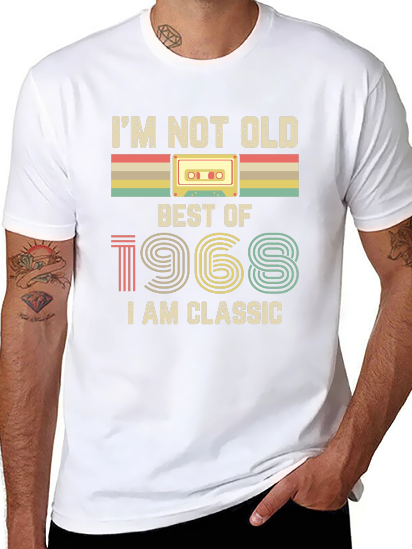Retro 1968 Classic Cassette Tape Graphic T-Shirt