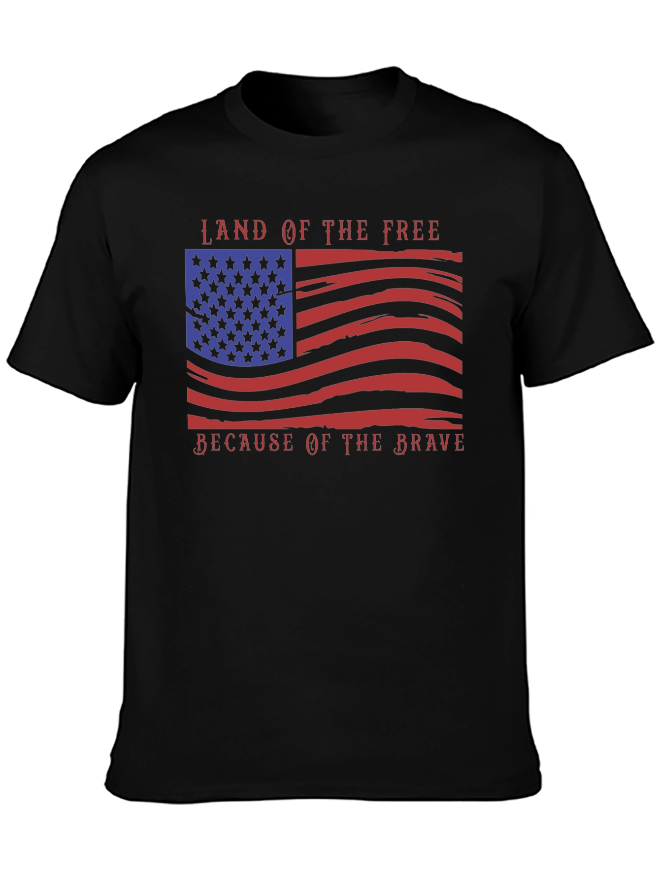 American Flag T-Shirt: Land of the Free Brave Design