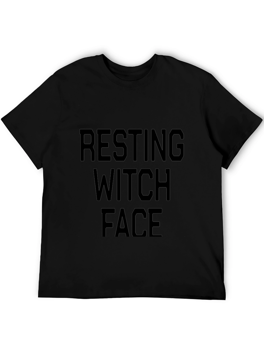 Resting Witch Face Graphic T-Shirt - Black