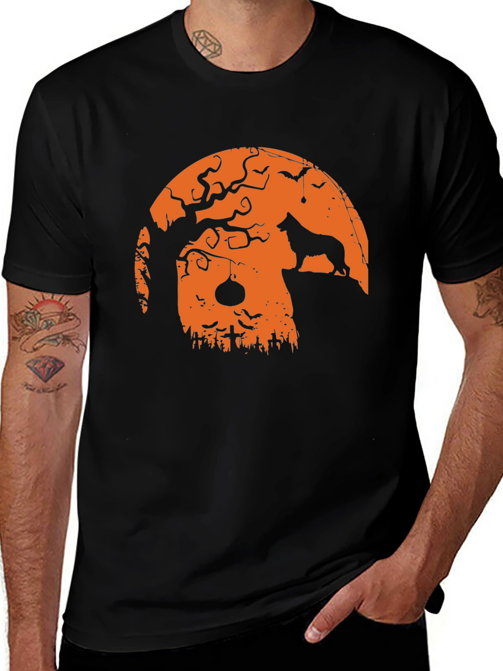 Halloween Dog Silhouette T-Shirt