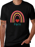 Fern Rainbow Heart Graphic Tee