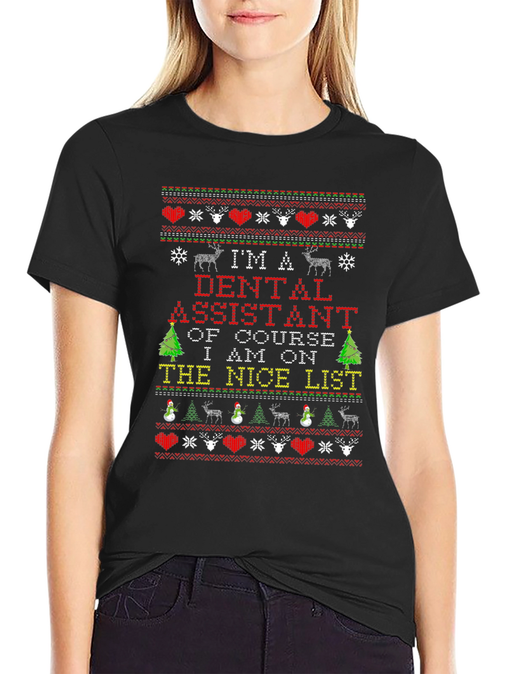 Dental Assistant Ugly Christmas Sweater T-Shirt