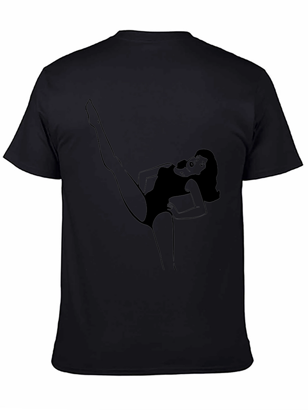 Retro Cartoon Woman Tee - Black