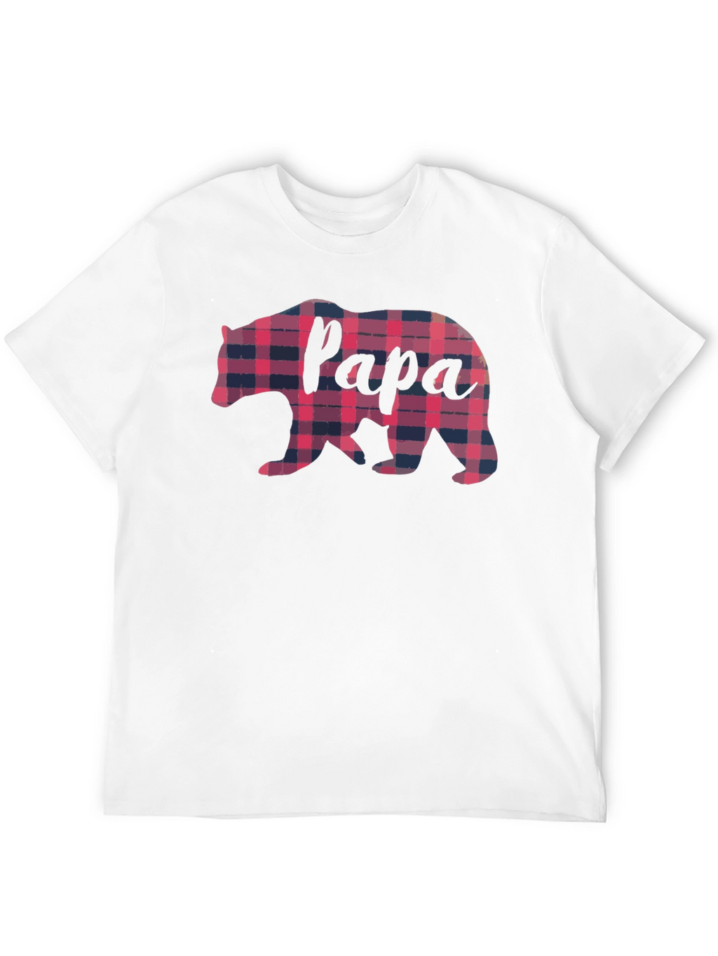 Papa Bear Plaid Graphic Tee - Fathers Day Gift