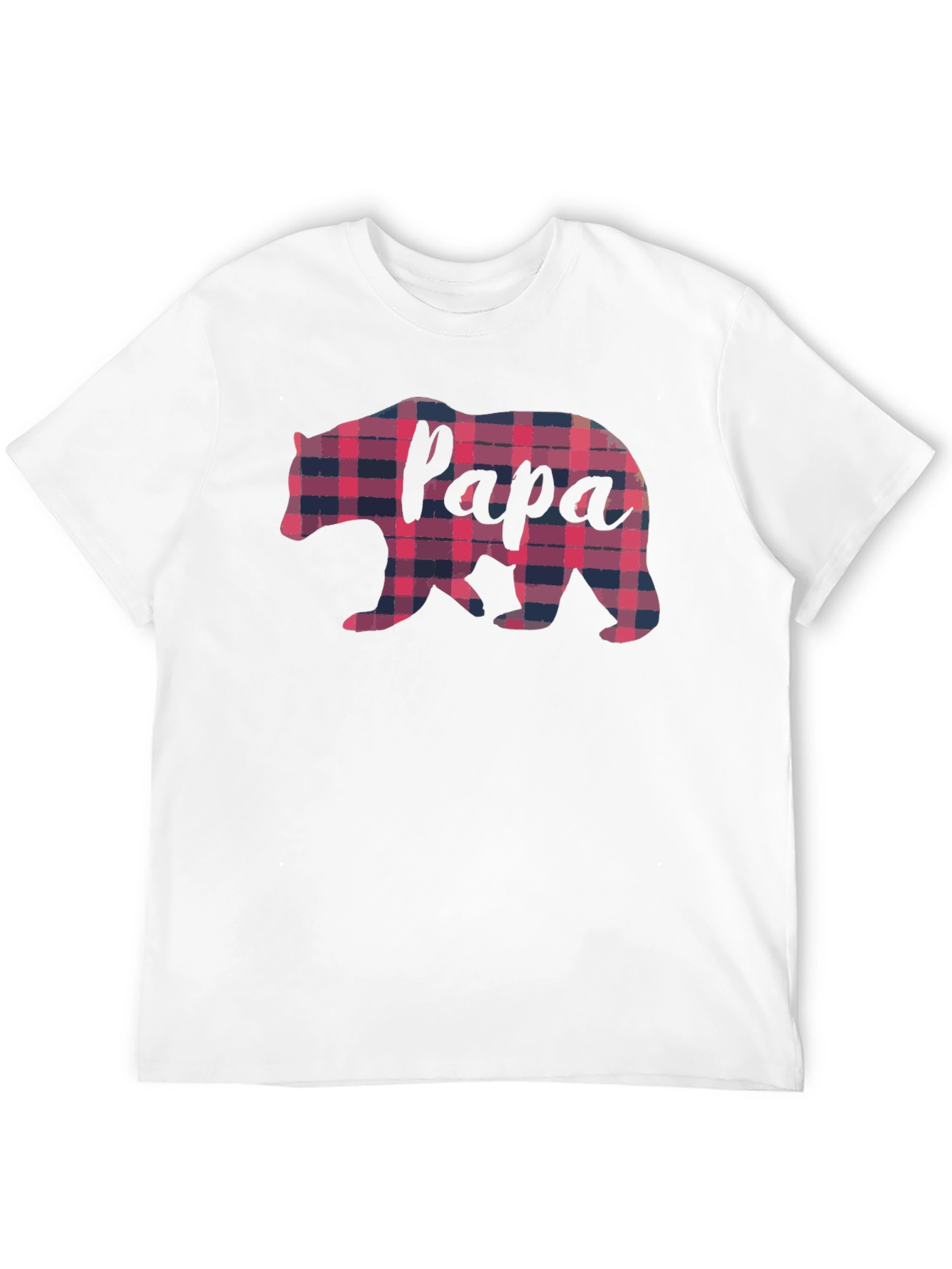 Papa Bear Plaid Graphic Tee - Fathers Day Gift