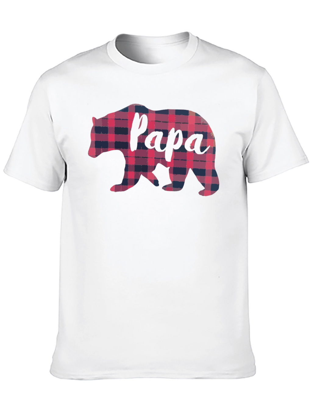 Papa Bear Plaid Graphic Tee - Fathers Day Gift