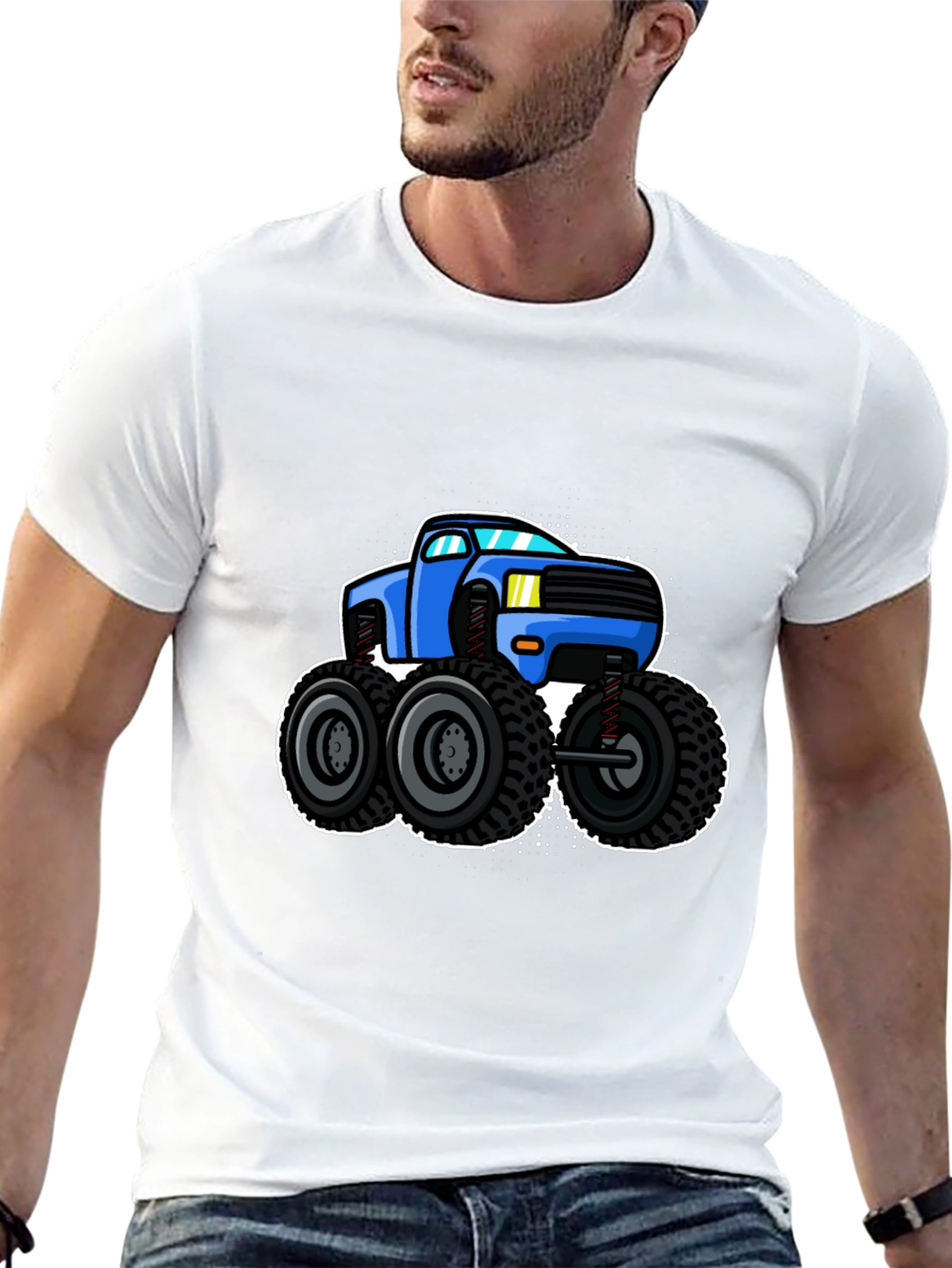 Monster Truck Graphic Tee - Black Cotton Shirt