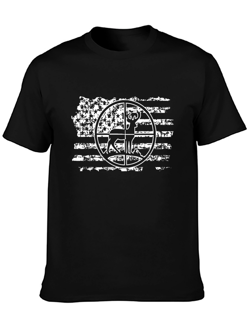 Hunting Deer American Flag Graphic Tee