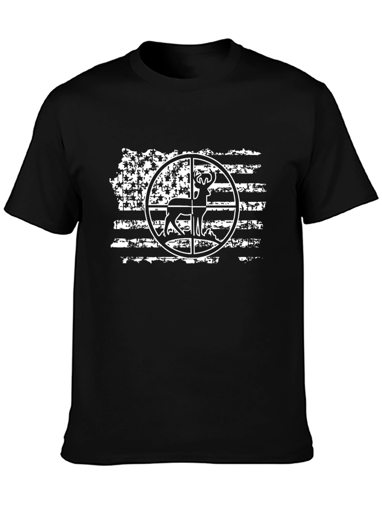 Hunting Deer American Flag Graphic Tee