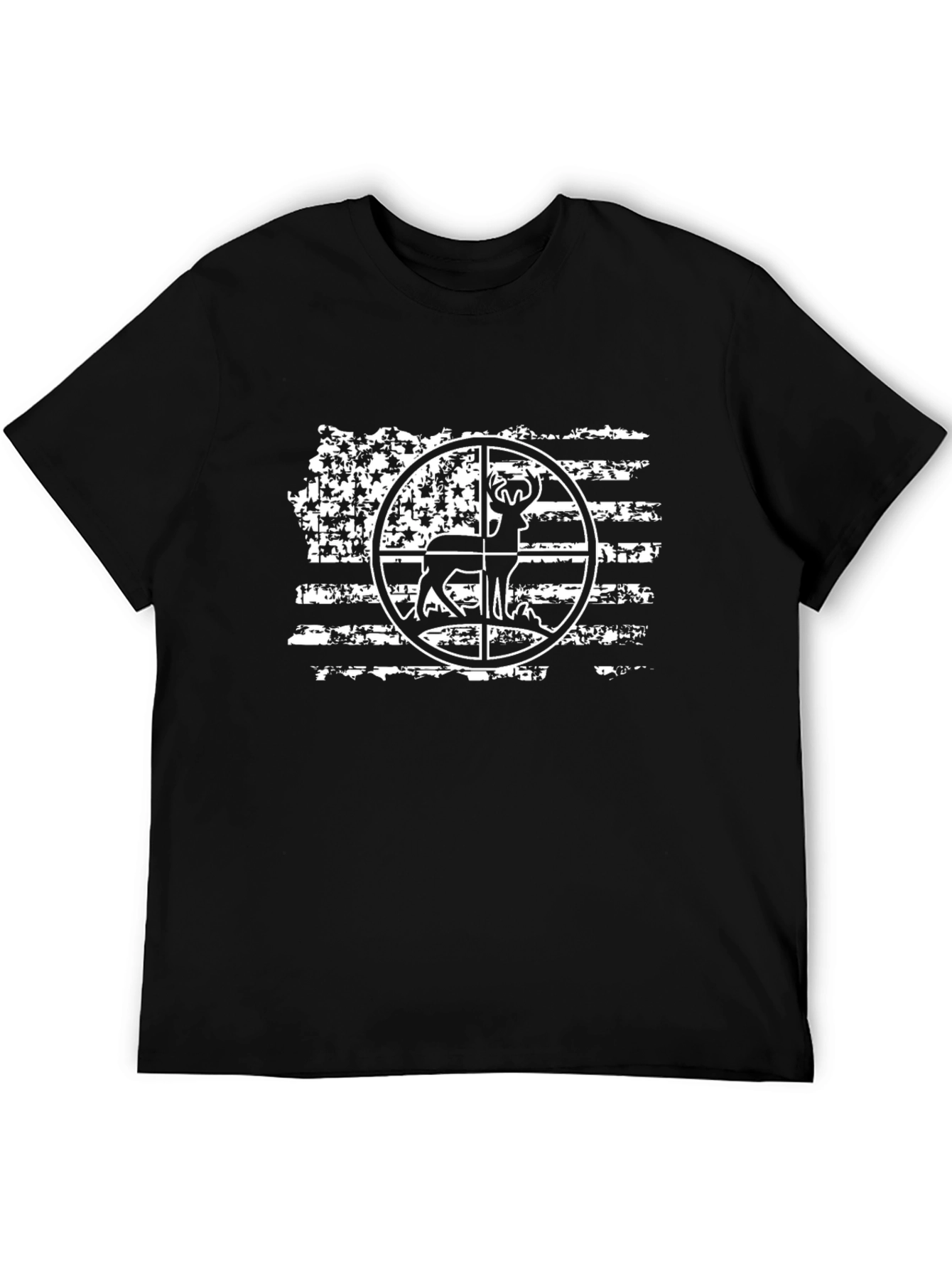 Hunting Deer American Flag Graphic Tee