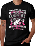 Country Music Lover Black Graphic Tee Shirt