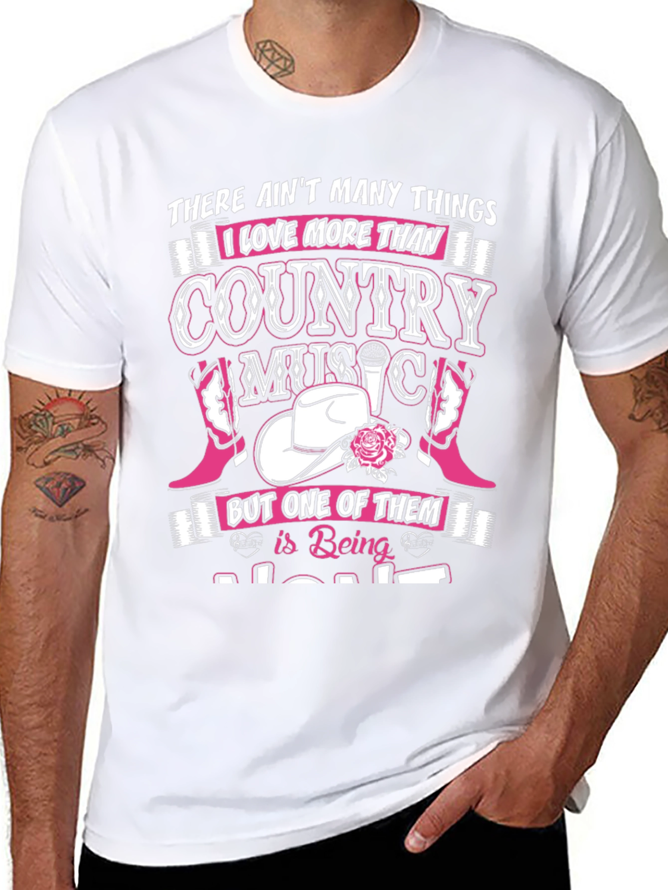 Country Music Lover Black Graphic Tee Shirt
