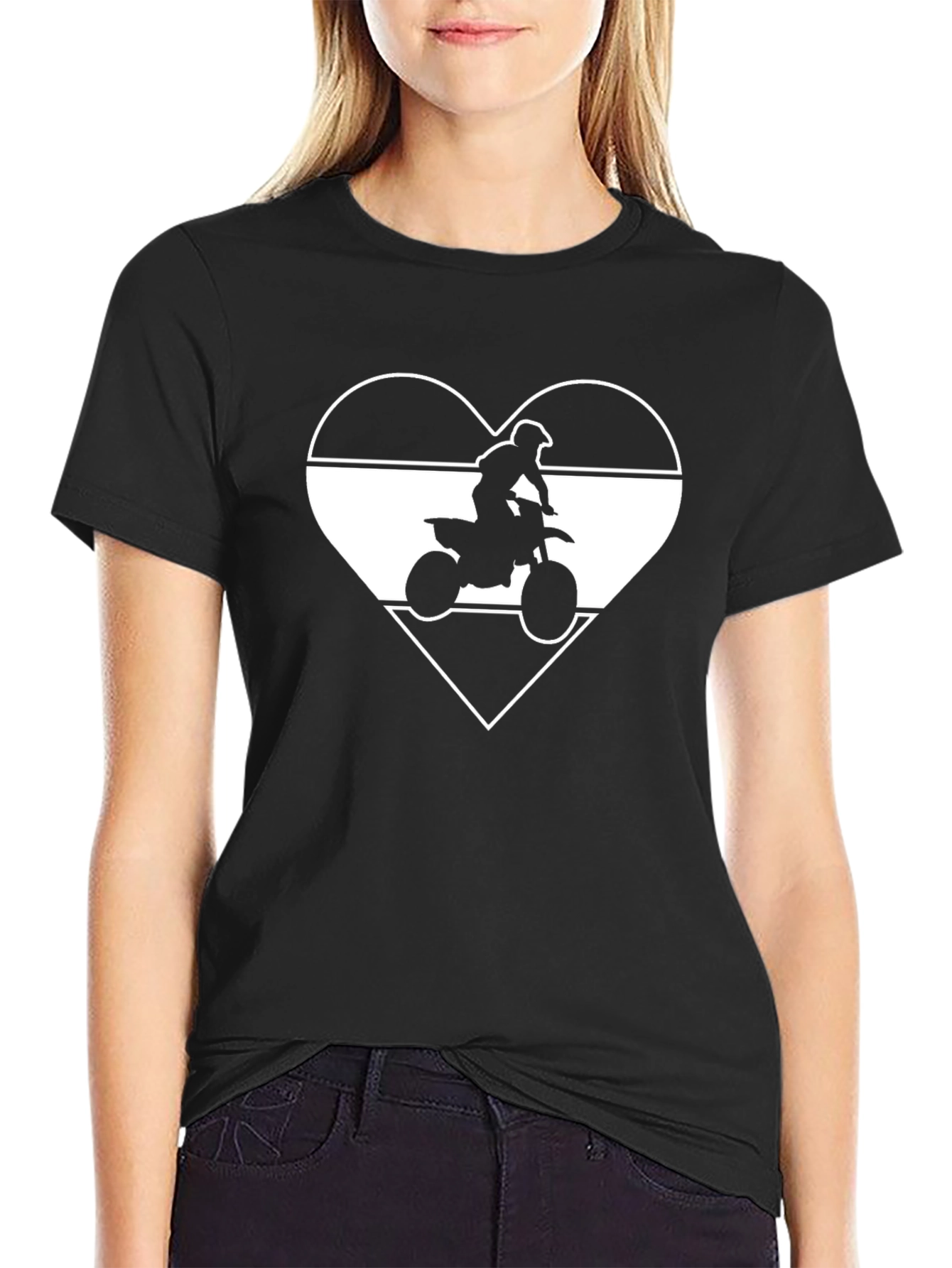 Dirt Bike Heart T-Shirt - MotoCross Rider Tee